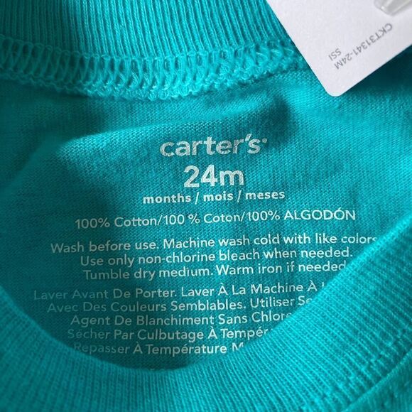 Carters Hiking Dinosaur Tee Teal 24 Months - Picture 3 of 6